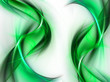 Abstract bright green waves on white background