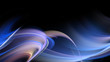 Abstract blue and pink waves on black background