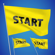 Start - yellow vector flags