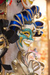 Colorful traditional venetian masks at souvenir shop. Venice. It