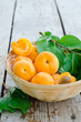 Fresh apricots. selective focus