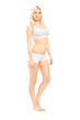 Young beautiful woman in white cotton underwear