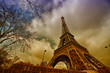 Beautiful view of Eiffel Tower with vegetation
