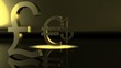 Dollar Euro Pound symbol focus highlight