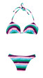Halter striped multicolored bikini