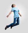 Young man dancing and jumping
