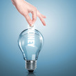 Money inside an electric light bulb