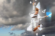Image of running businesswoman