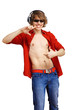 Happy smiling young man dancing