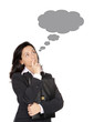 Pensive brunette businesswoman