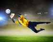 Goalkeeper catches the ball