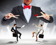 Businessman puppeteer