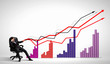 Businessman pulling graph