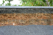 broken asphalt road