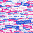 HEADHUNTING. Word cloud concept illustration.  