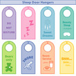 Sleep Bedroom Door Hangers, 8 styles, Pastels