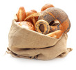 Sack of fresh bread.