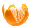 Open orange fruit isolated.