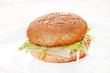 burger on the white