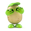 3d Potato is very shy