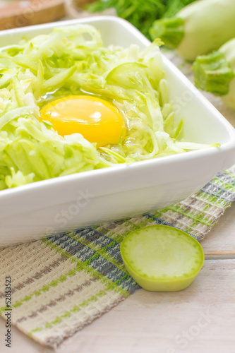 Photo: Grated zucchini with egg Grated zucchini with egg