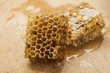 honeycomb on wooden background