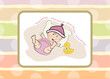 Vector: baby girl shower card baby girl shower card