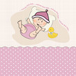 Vector: baby girl shower card baby girl shower card