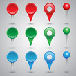 Vector: Colorful web buttons, checkboxes, pointers and office pins Colorful web buttons, checkboxes, pointers and office pins