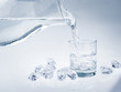 Water in glass with ice