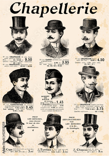 Vector: 9 gentlemen with hat & mustache 9 gentlemen with hat & mustache