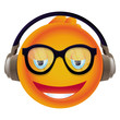 Vector funny yellow monster with round head
