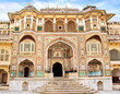 Detail of decorated gateway. Amber fort.