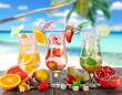 Summer drinks on the beach