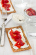 toasts with cheese and pepper