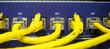Ethernet RJ45 cables are connected to internet switch