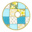 Roundish Font from quilted from multi-colored a blanket rag - le