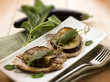 Photo: saltimbocca with eggplants, selective focus saltimbocca with eggplants, selective focus