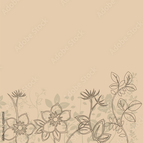 Illustration: Floral greeting card ,abstract, background. Floral greeting card ,abstract, background.