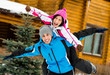 Photo: Half-length portrait of young couple having fun outdoors Half-length portrait of young couple having fun outdoors