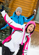 Photo: Young couple having fun outdoors during winter Young couple having fun outdoors during winter