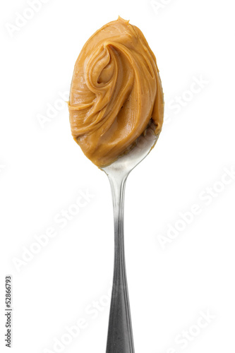 Photo: Creamy peanut butter in a spoon Creamy peanut butter in a spoon