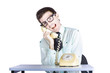 Funny call center clerk talking nonsense