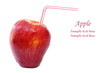 Red apple with water drops isolated on white background