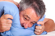 Man lying in bed and can not sleep