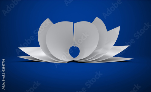 Illustration: Papers in love - white on blue Papers in love - white on blue