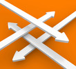 4 Pfeile über Kreuz -  Weiß Orange
