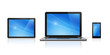 Laptop, mobile phone and digital tablet pc
