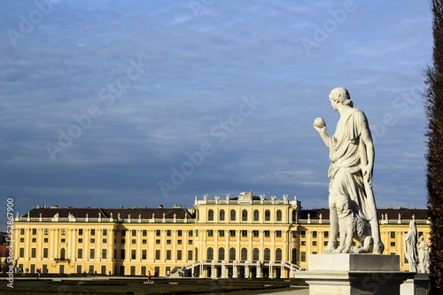 Photo: Vienna - Greek statue with the Schonbrunn palace Vienna - Greek statue with the Schonbrunn palace
