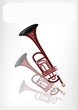 A Musical Trumpet with A White Banner